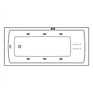 Гидромассажная ванна Excellent Aquaria LINE NANO 170x75 форсунки хром купить в интернет-магазине Sanbest