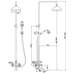 Душевая система Lemark Vintage LM2862B купить в интернет-магазине сантехники Sanbest