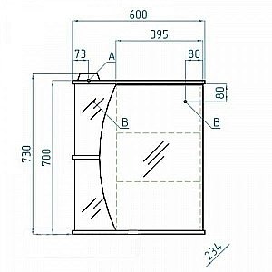 Зеркальный шкаф Style Line Камелия 60/С купить в интернет-магазине сантехники Sanbest
