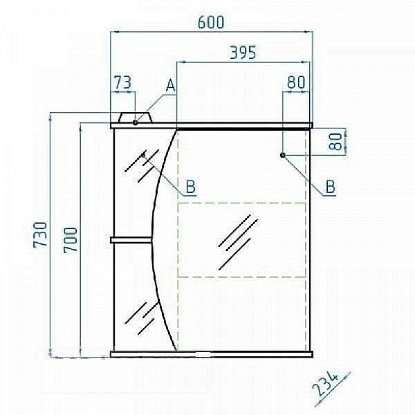 Зеркальный шкаф Style Line Камелия 60/С купить в интернет-магазине сантехники Sanbest