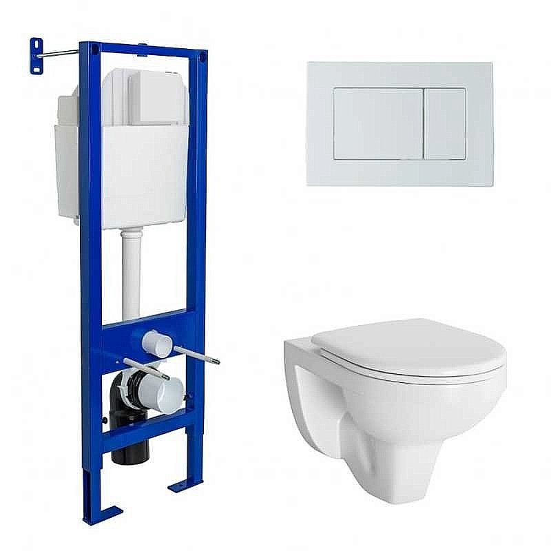 Унитаз подвесной Berges GAMMA 42430с инсталляцией, белый/кнопка белая купить в интернет-магазине Sanbest