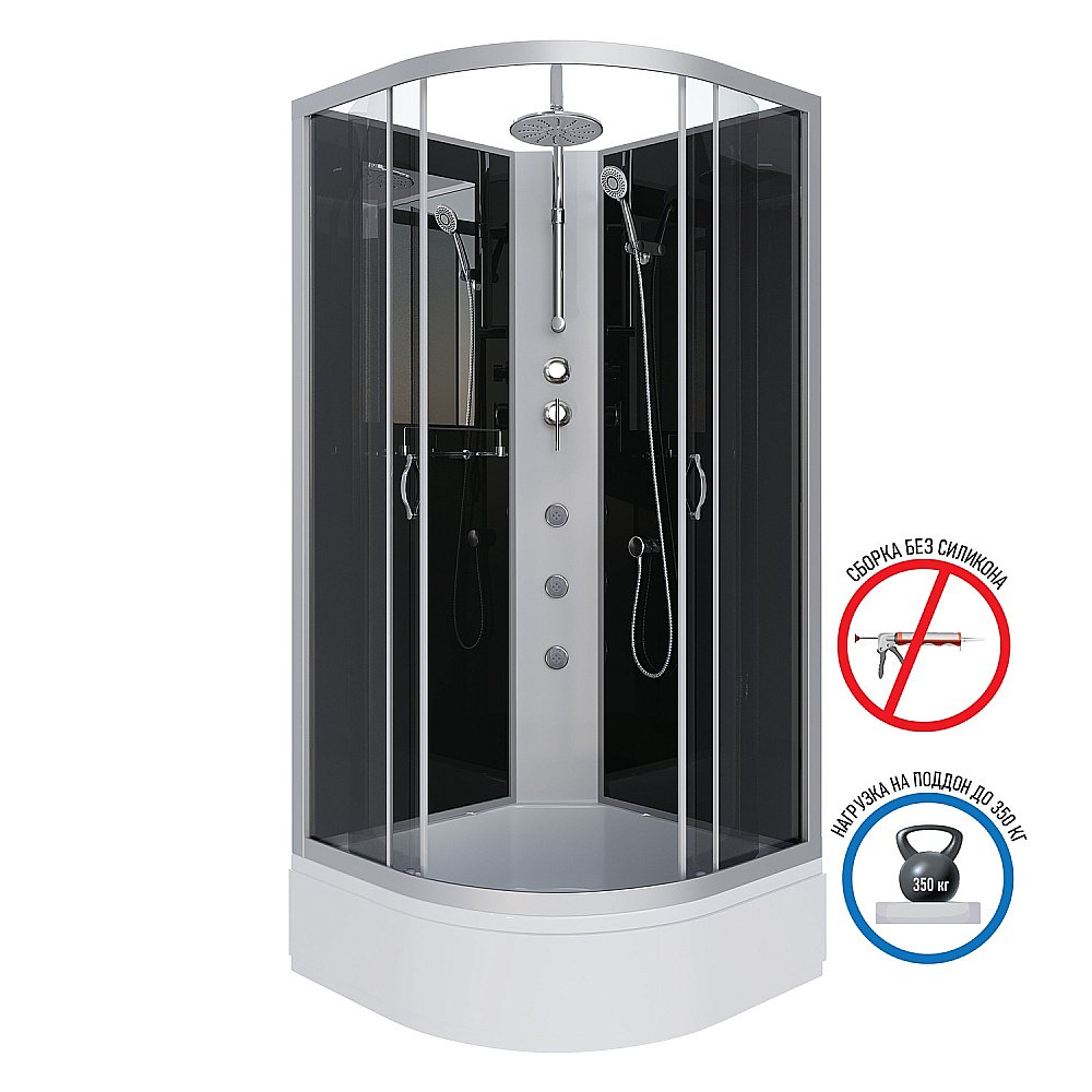 Душевая кабина Niagara Classic NG-3501-14BKTG 90х90 с гидромассажем купить в интернет-магазине Sanbest