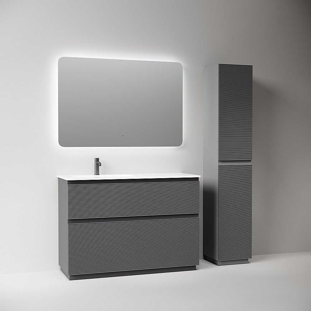 Тумба с раковиной Sancos Folk Floor FL120FLGS/FL120FRGS Grey soft для ванной в интернет-магазине Sanbest