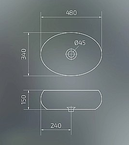 Раковина накладная Gid Lago 48 N9030b 51115 белая купить в интернет-магазине Sanbest