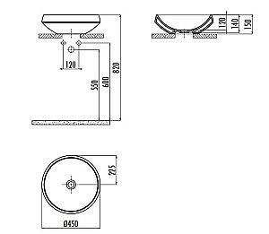 Раковина чаша CREAVIT Deep 45 DE045-00CB00E-0000 белая купить в интернет-магазине Sanbest