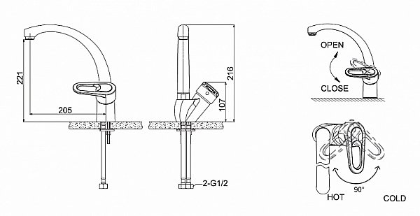 Смеситель для кухни BRAVAT Loop F7124182CP-RUS купить в интернет-магазине сантехники Sanbest