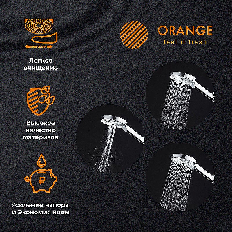 Душевая лейка Orange O-Shower S02HSW белый купить в интернет-магазине сантехники Sanbest