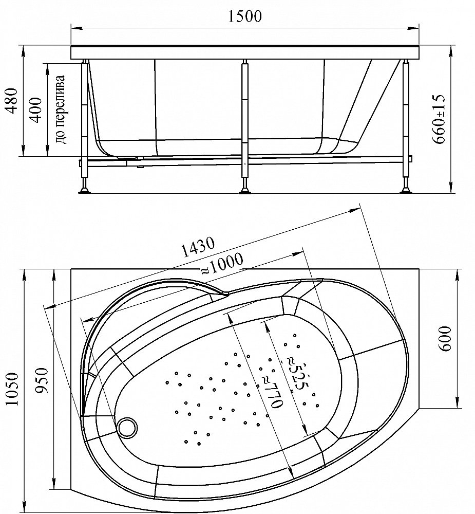 Ванна акриловая Vannesa Монти 2-78-0-1-213 150х105 купить в интернет-магазине Sanbest