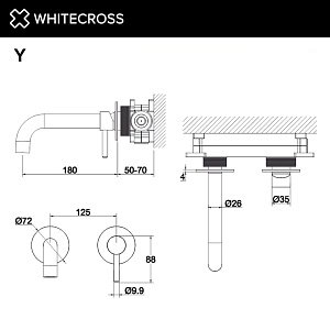 Смеситель для раковины WhiteCross Y Y1216GL золото купить в интернет-магазине сантехники Sanbest