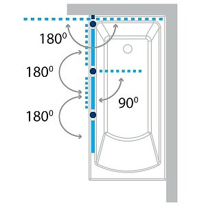 Шторка для ванны Koller Pool Waterfall Line QP96 150х140 левая купить в интернет-магазине Sanbest