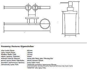 Держатель для полотенца с диспенсором для мыла Bemeta Omega 104019012 купить в интернет-магазине сантехники Sanbest
