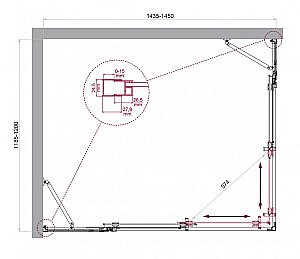Душевой уголок BelBagno LUCE-AH-22 145х120 стекло прозрачное/профиль хром купить в интернет-магазине Sanbest