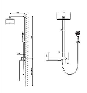 Душевая система Vincea Inspire VSFS-3I13TGM вороненая сталь купить в интернет-магазине сантехники Sanbest