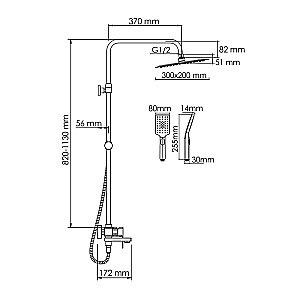 Душевая система WasserKraft A177.069.126.010.CH хром купить в интернет-магазине сантехники Sanbest