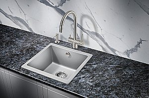 Мойка кухонная Milacio Leon 45 Cuarzo MC.77093 серый металлик купить в интернет-магазине сантехники Sanbest