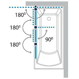 Шторка для ванны Koller Pool Waterfall Line QP96 150х140 левая купить в интернет-магазине Sanbest
