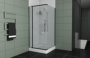 Душевой уголок Bravat BLACKLINE BS090.3113A 90х90 стекло прозрачное/профиль черный купить в интернет-магазине Sanbest