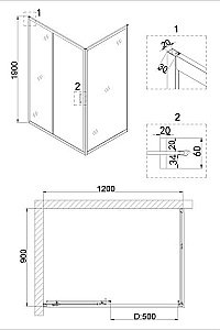 Душевой уголок Niagara Nova NG-62-12A-A90 120x90 купить в интернет-магазине Sanbest