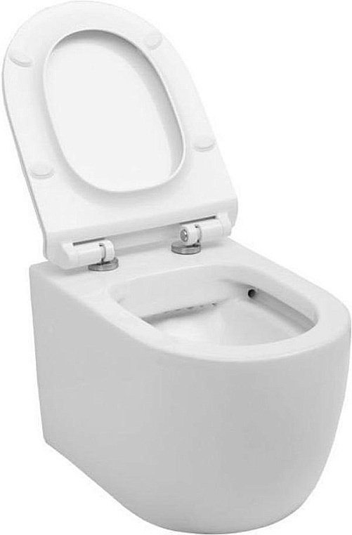 Подвесной унитаз Aquanet Rimless Cetus-W BL-102N-WHT с крышкой микролифт, безободковый купить в интернет-магазине Sanbest