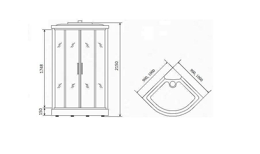 Душевая кабина Timo ECO TE 0701 100x100 купить в интернет-магазине Sanbest