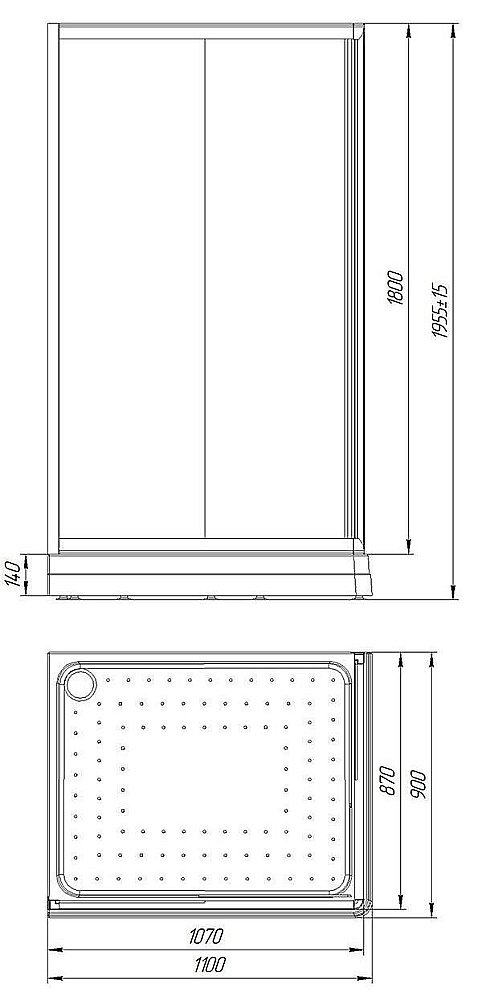 Душевой уголок Радомир Дрим 90х110 стекло матовое/профиль белый купить в интернет-магазине Sanbest