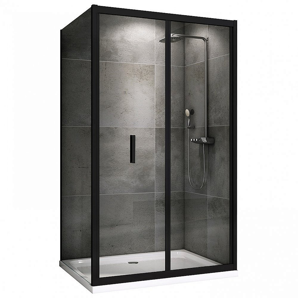 Душевой уголок ABBER Sonnenstrand AG07100B-S75B 100x75 стекло прозрачное/профиль черный купить в интернет-магазине Sanbest