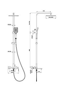 Душевая система WONZON & WOGHAND DIAMOND, Черный матовый (WW-88739011-MB) купить в интернет-магазине сантехники Sanbest