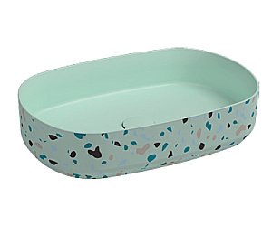 Раковина ISVEA Infinity 55 10NF65055SV-2T-TRZ мятно-зеленый матовый с декором купить в интернет-магазине Sanbest