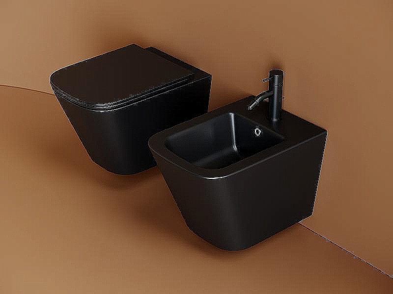 Биде подвесное Ceramica Nova Union CN4010MB черное матовое купить в интернет-магазине Sanbest