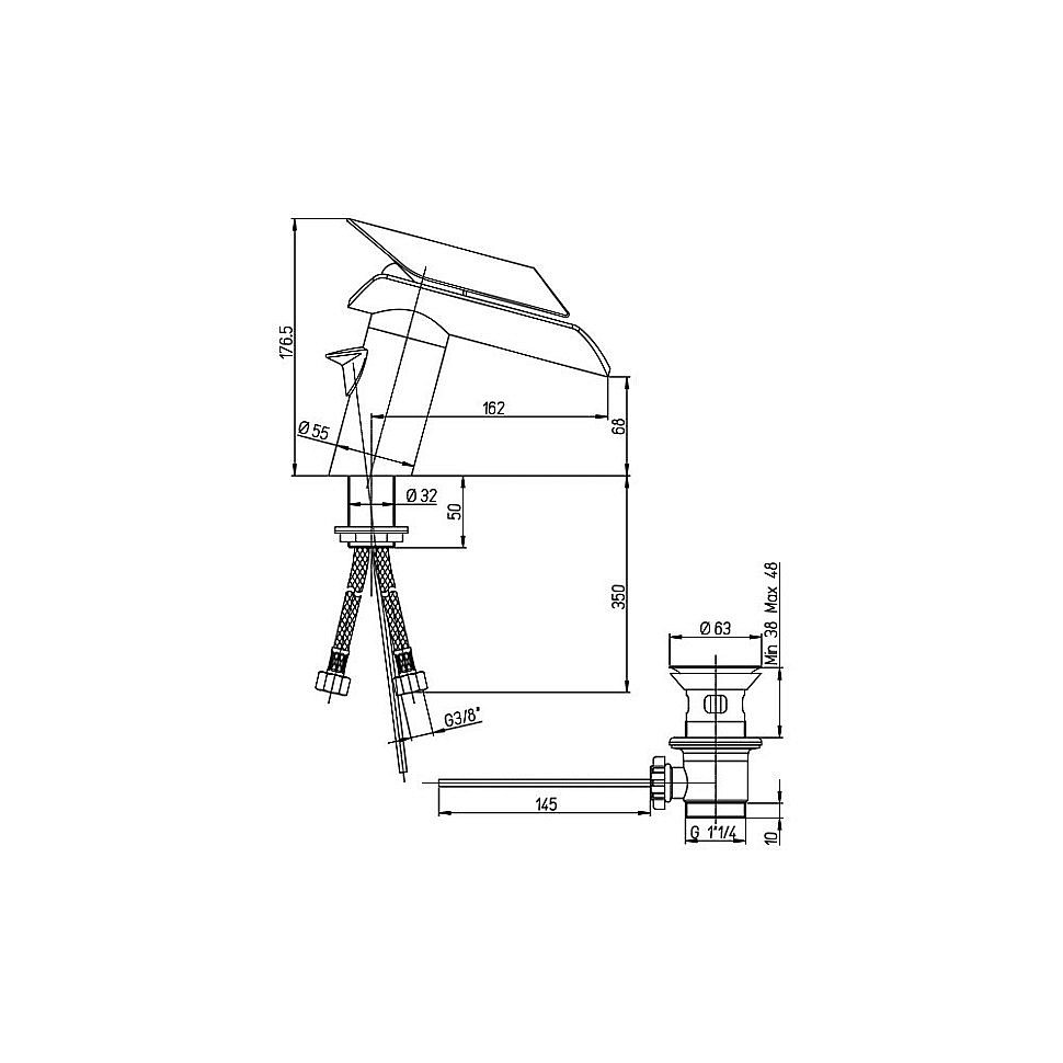 Смеситель для раковины PAINI Morgana 73CR211VRKM хром купить в интернет-магазине сантехники Sanbest