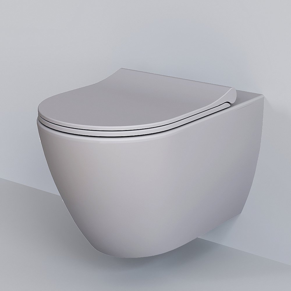 Унитаз подвесной Ambassador Queen 113T20301R безободковый, серый матовый купить в интернет-магазине Sanbest