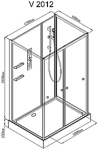 Душевая кабина AvaCan V Серия V2012N 120х90 без крыши купить в интернет-магазине Sanbest