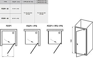 Душевой уголок Ravak Pivot PDOP1 + PPS 80x90 черный купить в интернет-магазине Sanbest