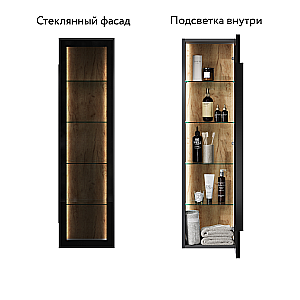 Пенал Jorno Notte 100 Not.04.120/P/A/JR антрацит для ванной в интернет-магазине сантехники Sanbest