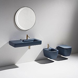 Унитаз подвесной Simas Henges HE18, безободковый, синий матовый купить в интернет-магазине Sanbest