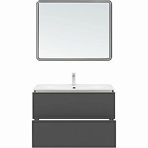 Тумба с раковиной Aquanet Арт 100 329614 ясень графит для ванной в интернет-магазине Sanbest