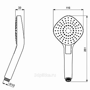 Душевая лейка Ideal Standard Ideal Evo B2232AA купить в интернет-магазине сантехники Sanbest
