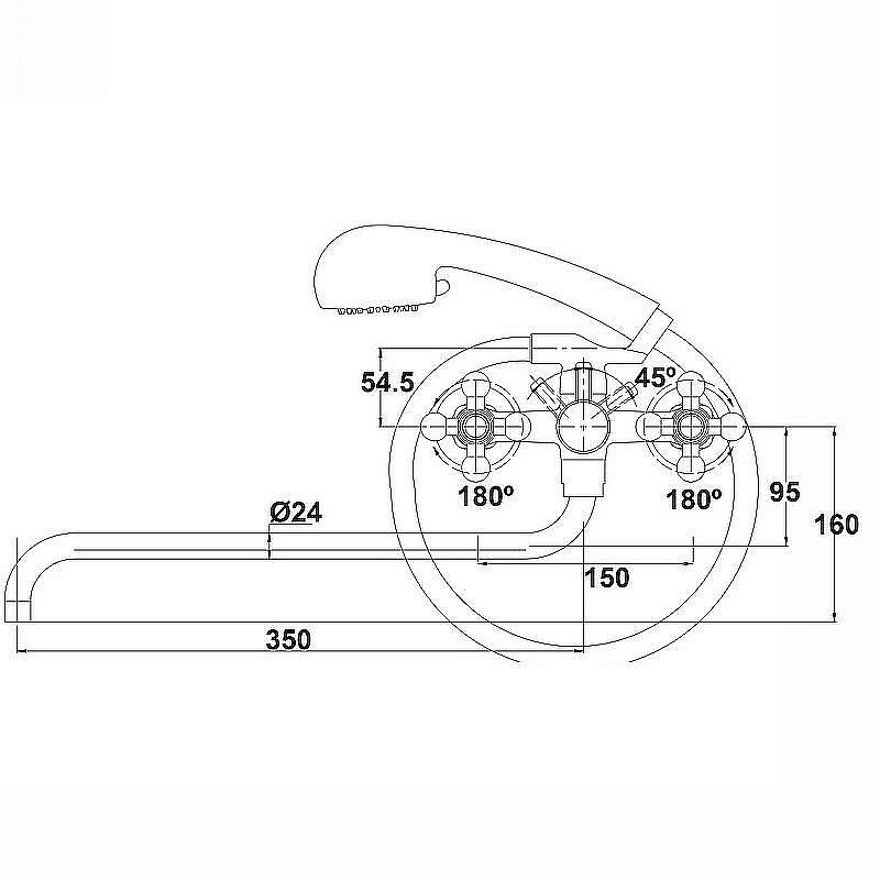 Смеситель для ванны Kaiser Carlson Lux 11155 купить в интернет-магазине сантехники Sanbest