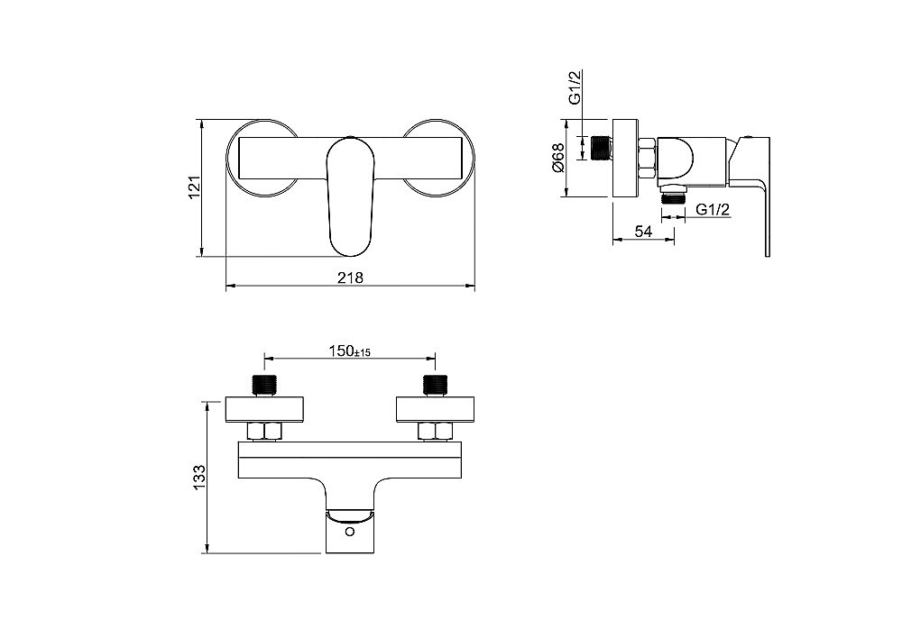 Cмеситель для душа Aquatek Оберон AQ1260BG золото шлифованное купить в интернет-магазине сантехники Sanbest