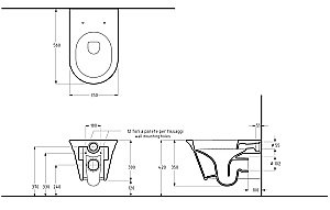 Унитаз подвесной Migliore MONACO 32064, белая керамика/декор золото, безободковый купить в интернет-магазине Sanbest