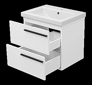 Тумба с раковиной Misty Ненси - 60 П-Нен-09060-012Я белая для ванной в интернет-магазине Sanbest
