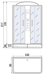 Душевая кабина RIVER SENA 120/80/24 ТН стекло тонированное купить в интернет-магазине Sanbest