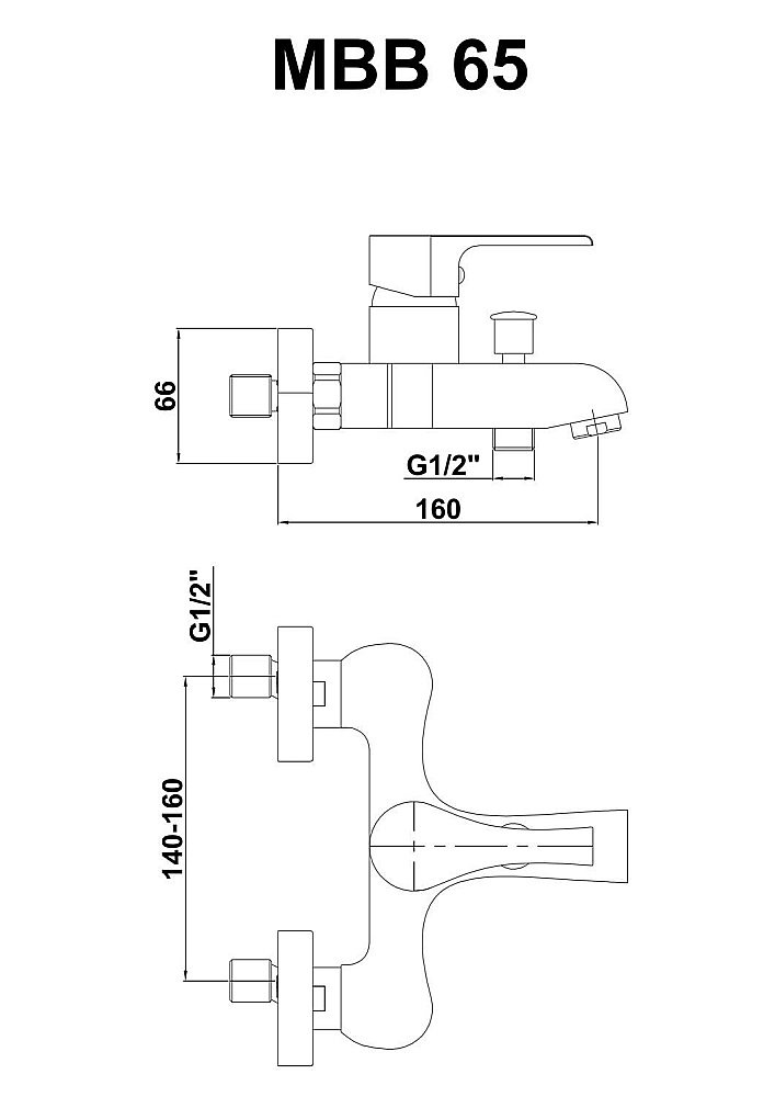 Смеситель для ванны GPD ATROS MBB65 купить в интернет-магазине сантехники Sanbest