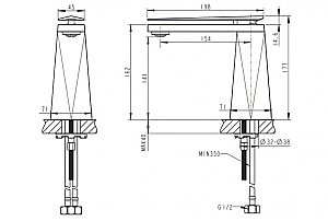 Смеситель для раковины BRAVAT Diamond F118102G-2-ENG купить в интернет-магазине сантехники Sanbest