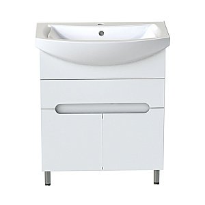 Тумба с раковиной Orange TOPLINE-Rio TR70-03E+RA белая глянец для ванной в интернет-магазине Sanbest