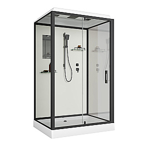 Душевая кабина Niagara Standart ST100/80/15Q/BL 100х80 профиль черный матовый/стекло прозрачное купить в интернет-магазине Sanbest
