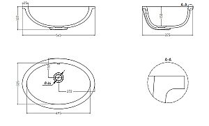 Раковина врезная снизу столешницы Salini MAREA 12 1101209M 54,5 из искусственного камня S-Stone, белая матовая купить в интернет-магазине Sanbest