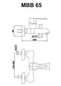 Смеситель для ванны GPD ATROS MBB65 купить в интернет-магазине сантехники Sanbest