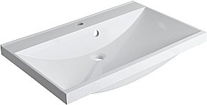 Тумба с раковиной Aquanet Нота New 75 344144+281221 белая глянцевая для ванной в интернет-магазине Sanbest