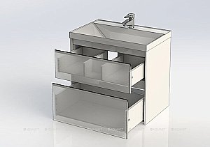 Тумба с раковиной Aquanet Гласс 196961 60 белый для ванной в интернет-магазине Sanbest